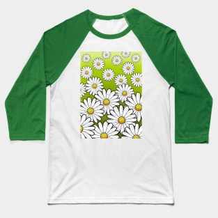 Daisies pattern on green grass Baseball T-Shirt